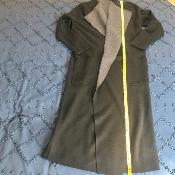 Black and Grey Sweater Coat, Size Small - Picture 2 of 5